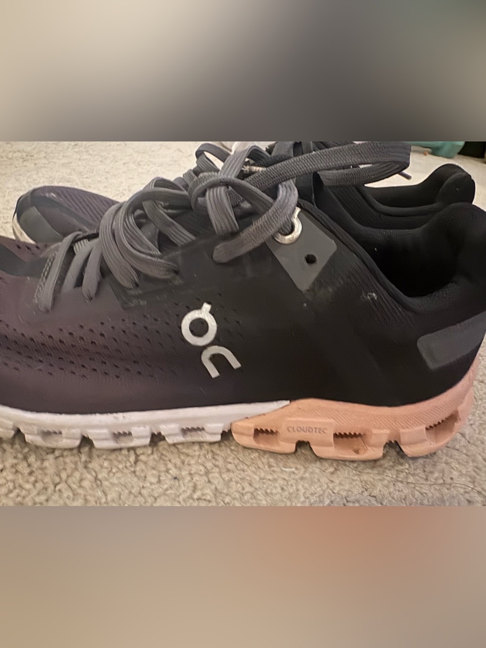 On Running Women's Black and Pink Cloudtec Athletic Shoes